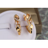 Сережки Xuping Jewelry коса з камінцями 2.9 см золотисті