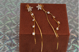 Сережки гвоздики Xuping Jewelry в'юн 11 см золотисті