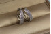 Сережки кільця Хuping Jewelry з камінням ззаду дірочки 1.6 см сріблясті