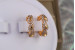 Сережки кільця Хuping Jewelry тріо 1.6 см золотисті