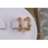 Сережки кільця Хuping Jewelry тріо 1.6 см золотисті