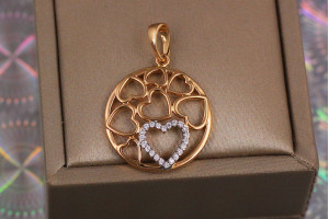 Кулон Xuping Jewelry з родієм влюблені серце 2 см золотистий