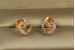 Сережки гвоздики Xuping Jewelry серце зап'ята 9 мм золотисті