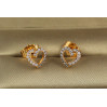 Сережки гвоздики Xuping Jewelry серце зап'ята 9 мм золотисті