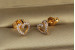 Сережки гвоздики Xuping Jewelry серце зап'ята 9 мм золотисті