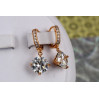 Сережки Xuping Jewelry камінь конус на кільці 2.6 см золотисті