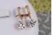 Сережки Xuping Jewelry камінь конус на кільці 2.6 см золотисті
