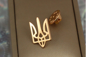 Брошка Xuping Jewelry герб тризуб 2,2 см золотистий