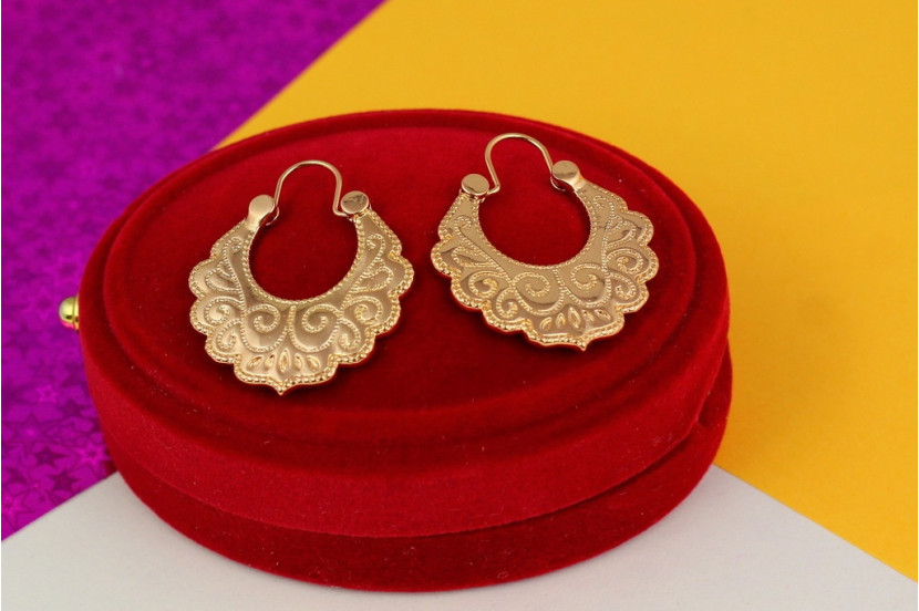 Сережки коромислу Xuping Jewelry Рада 3.3 см золотисті