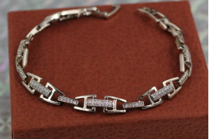 Браслет Xuping Jewelry теремок 17.5 см 8 мм сріблястий