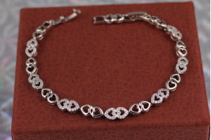 Браслет Xuping Jewelry любов для двох 17 см 5 мм сріблястий