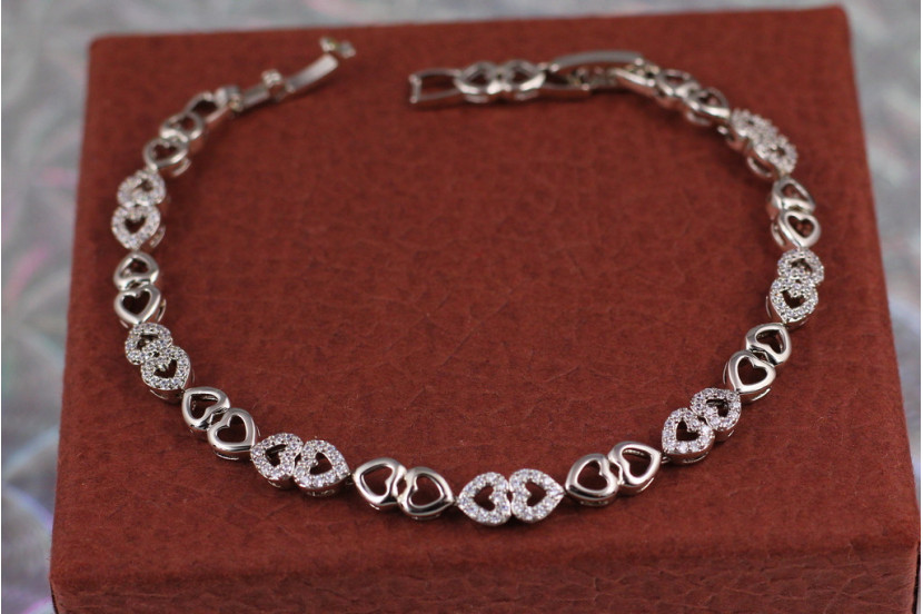 Браслет Xuping Jewelry любов для двох 17 см 5 мм сріблястий