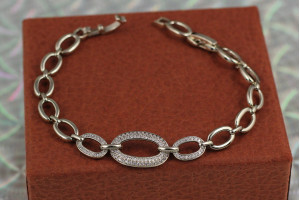 Браслет Xuping Jewelry зюмка 17 см 12 мм сріблястий