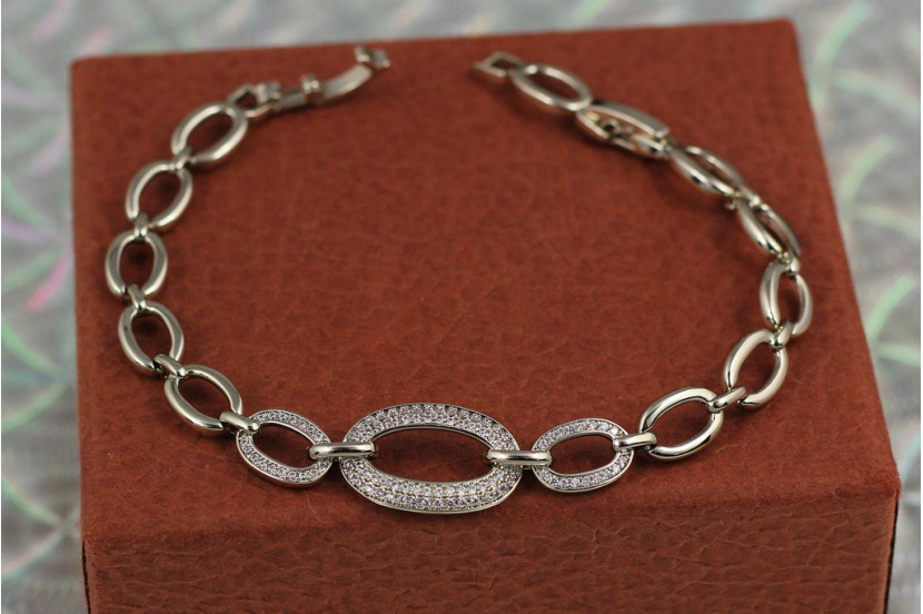 Браслет Xuping Jewelry родзинка 17 см 12 мм сріблястий