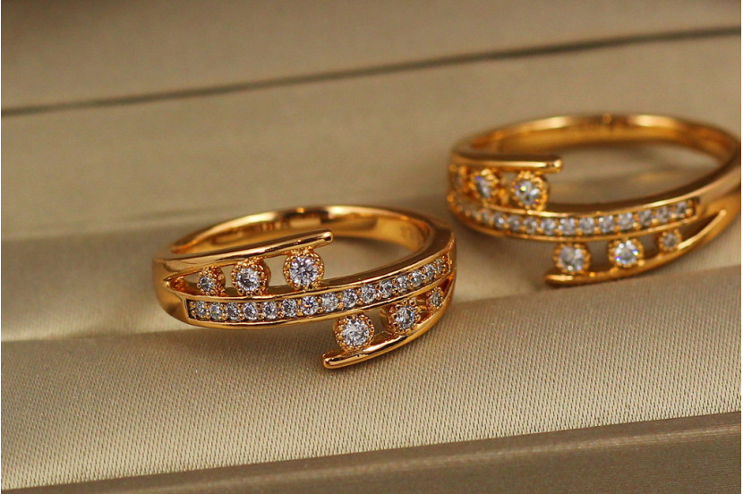Кільце Xuping Jewelry підйом і спуск р 16 золотисте