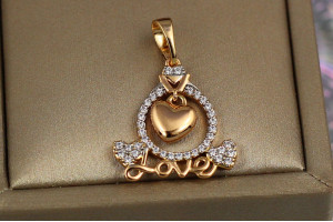 Кулон Xuping Jewelry лав право вибору 1.8 см із родієм золотистий