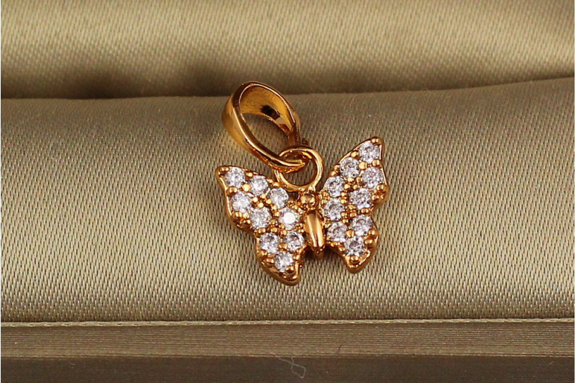 Кулон Xuping Jewelry маленький метелик із камінців 9 мм золотистий