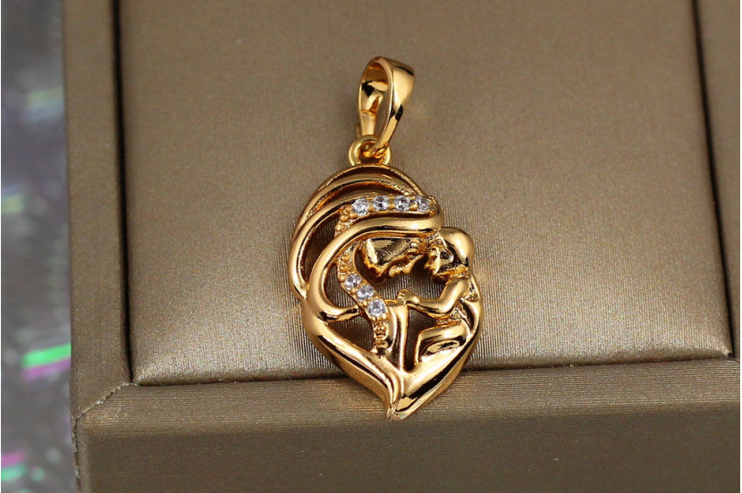 Кулон зодіак Xuping Jewelry мати та дитина серце 2.2 см золотистий