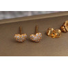 Сережки гвоздики Xuping Jewelry маленькі сердечка з камінчиками 5 мм золотисті