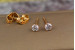 Сережки гвоздики Xuping Jewelry камінці на шість кріплень 4 мм золотисті