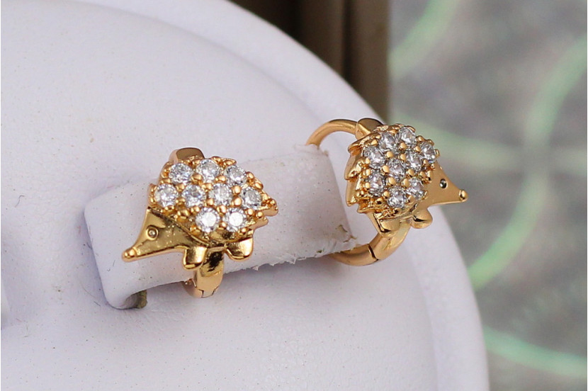 Сережки дитячі Xuping Jewelry їжачки 10 мм золотисті