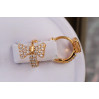 Сережки дитячі Xuping Jewelry бантики з косичкою 10 мм золотисті