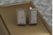 Сережки Xuping Jewelry прямокутник запонки з камінням 1.7 см сріблясті