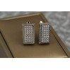 Сережки Xuping Jewelry прямокутник запонки з камінням 1.7 см сріблясті