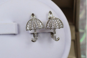 Сережки Xuping Jewelry зонтик 1.6 см сріблясті