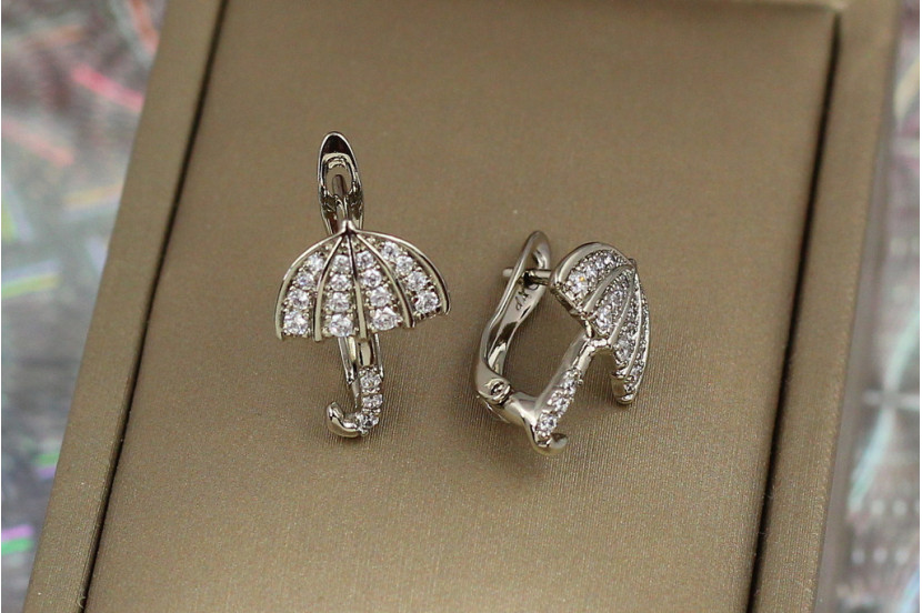 Сережки Xuping Jewelry парасолька 1.6 см сріблясті