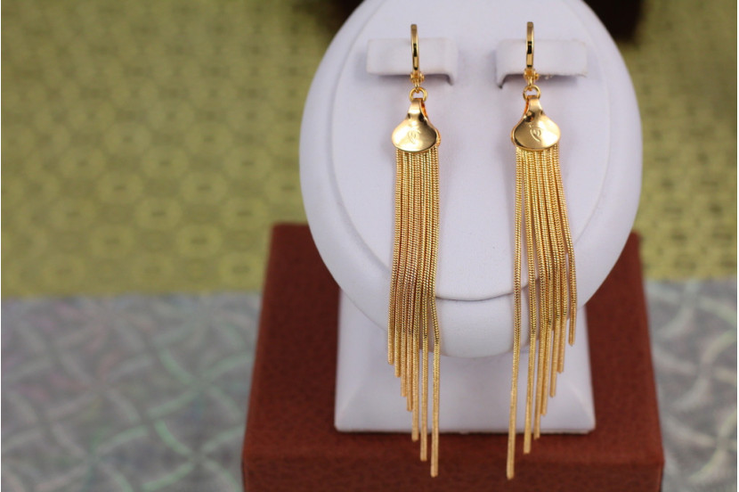 Сережки Xuping Jewelry підвіски позначки 9.5 см золотисті