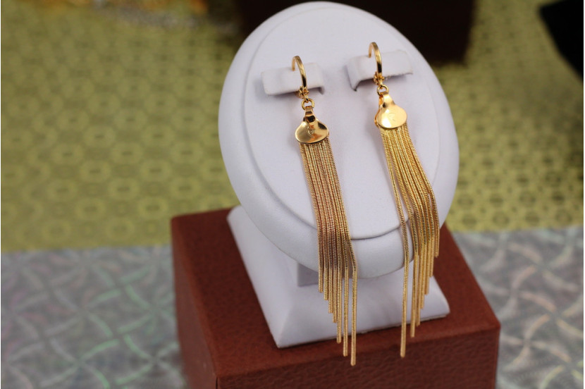Сережки Xuping Jewelry підвіски позначки 9.5 см золотисті