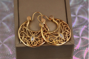 Сережки коромислу Xuping Jewelry Аза 3.3 см золоті