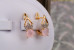 Сережки Xuping Jewelry королева вишенька імітація рожевого кварцу 1.5 см золотисті