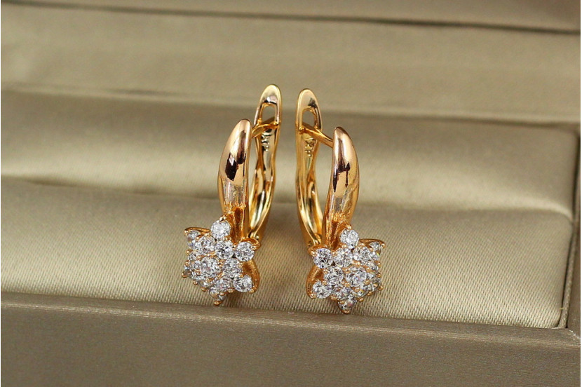 Сережки Xuping Jewelry північна квітка 2 см золотисті