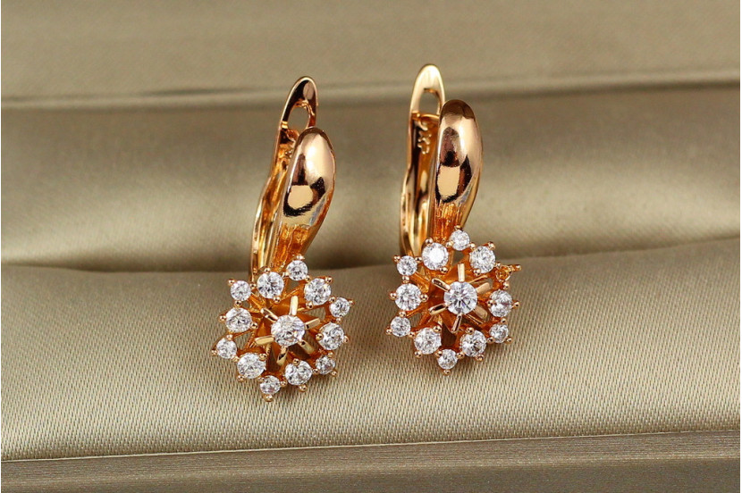 Сережки Xuping Jewelry весняна квітка 2.1 см золотисті