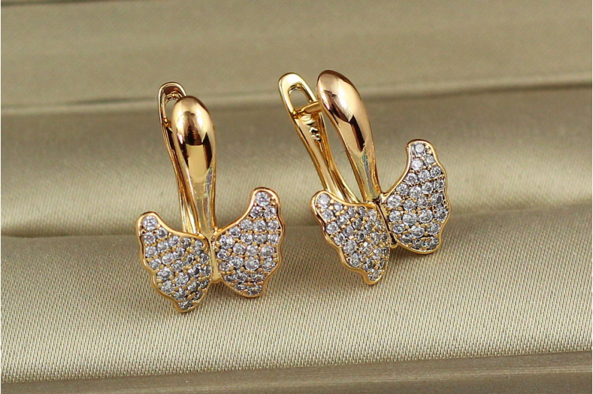 Сережки Xuping Jewelry неповторний метелик 1.8 см золотисті