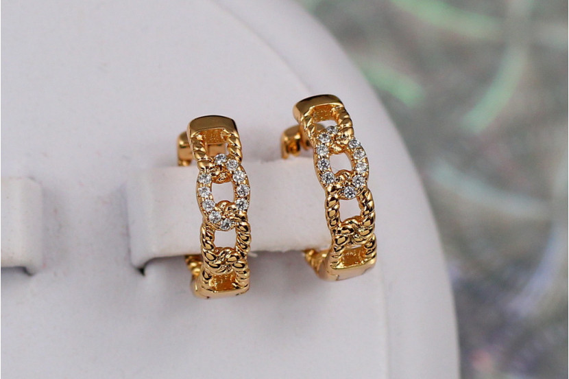 Сережки Xuping Jewelry ланцюг 1.6 см золотисті