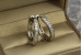 Сережки Xuping Jewelry доріжку з камінців із гладкими бортиками ззаду дірочки 2 см сріблясті