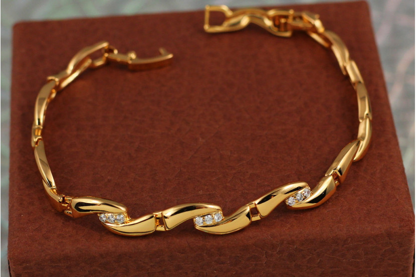 Браслет Xuping Jewelry лагідні хвилі 17.5 см золотистий