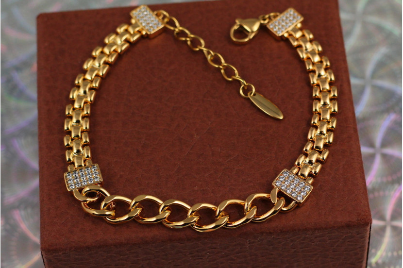 Браслет Xuping Jewelry ланцюжка на замочках 20 см золотистий