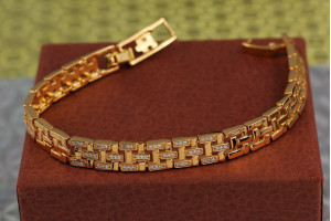 Браслет Xuping Jewelry щільна сітка 17 см 8 мм золотистий