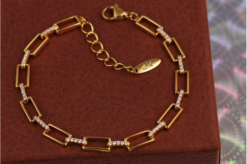 Браслет Xuping Jewelry периметр 18 см 5 мм золотистий