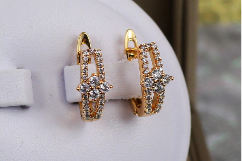 Сережки Xuping Jewelry дриада 1.5 см золотисті