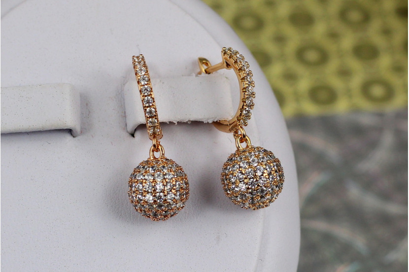 Сережки Xuping Jewelry дискотека 2.8 см золотисті