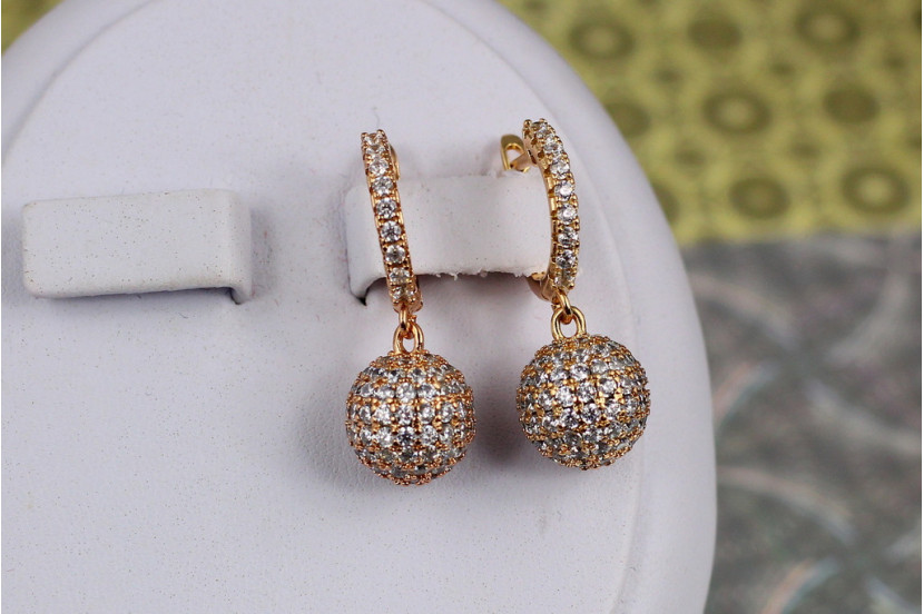 Сережки Xuping Jewelry дискотека 2.8 см золотисті