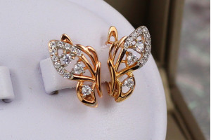 Сережки Xuping Jewelry легкокрила бабочка із родієм 1.7 см золотисті