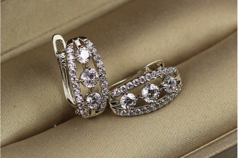 Сережки Xuping Jewelry світлофор 1.5 см сріблясті