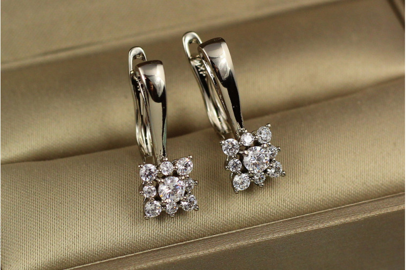 Сережки Xuping Jewelry сором'язливість 2.1 см сріблясті