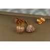 Сережки гвоздики Xuping Jewelry сердечка в камінцях 7 мм золотисті